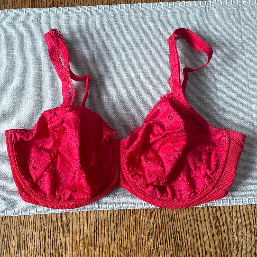Elegant Red Lace Bra